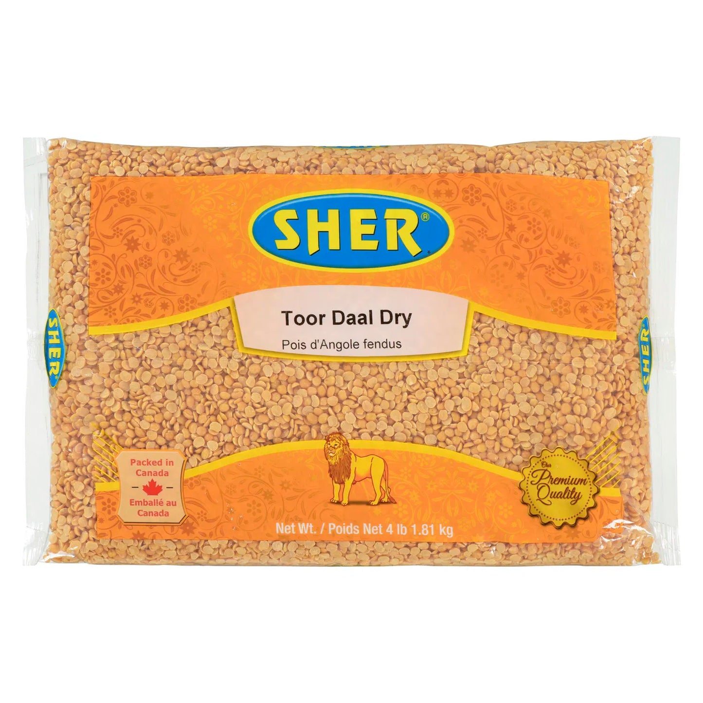 Toor Dal - Split Pigeon peas - 2 lb - Sher
