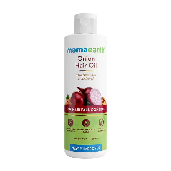 Mama Earth Onion Hair Oil With Onion & Redensyl For Hair Fall Control