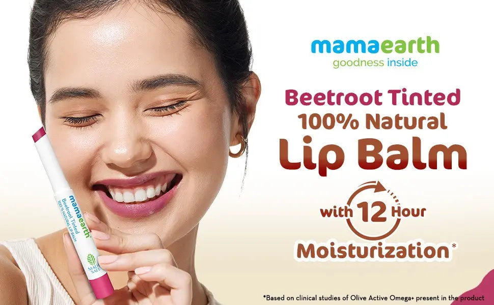 Mama Earth Beetroot Tinted 100% Natural Lip Balm - Natural Pink
