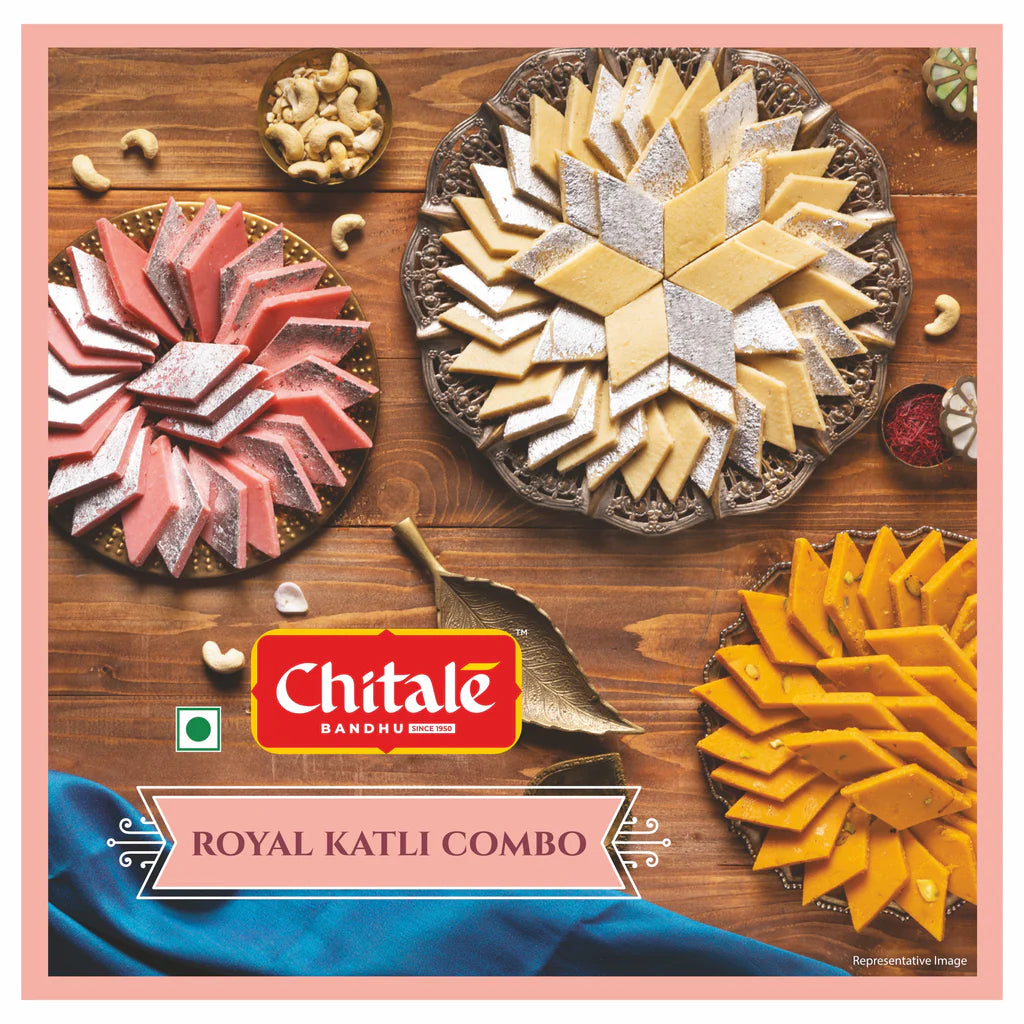 Royal Katli Combo – Kaju Katli, Kesar Katli & Rose Katli