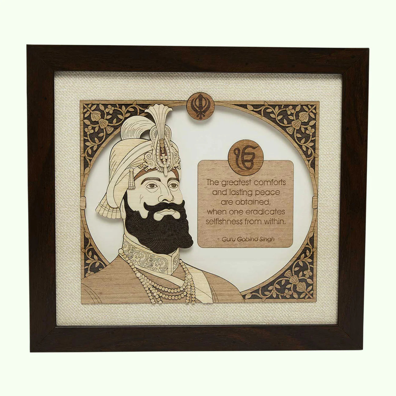 Guru Gobind Singh Wood Art Frame – A Tribute to Legacy & Valor